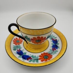 Vintage Phoenix China Czech Demitasse Cup Saucer & Handpainted Moravian Art